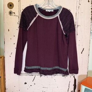 Jolt Women's Purple Boho Long Sleeve Top Small